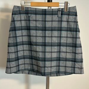 Nike Grey Plaid Golf Dri-Fit Skort Sz M